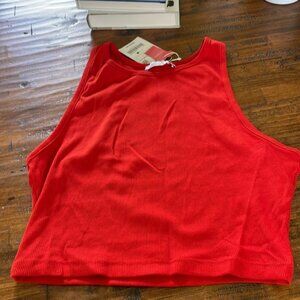 Zara Cropped Racerback Tank LARGE